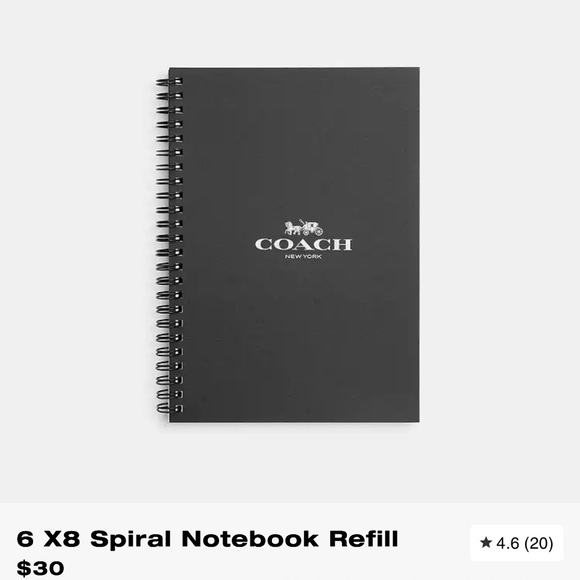 3 NEW Coach 6 X 8 Spiral Notebook Refills - Picture 2 of 3
